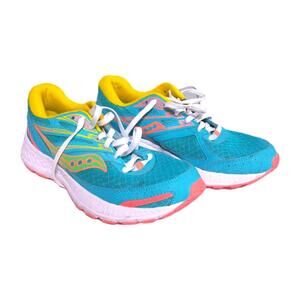 Size USA 10 - Saucony Cohesion 13- running shoe with a blue, yellow, and coral